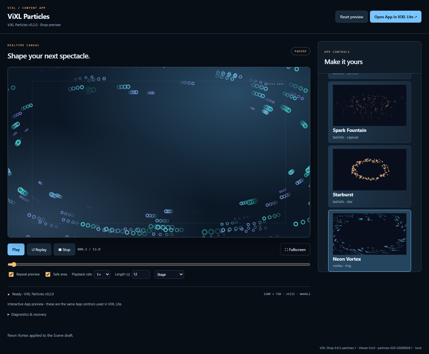 ViXL Particles App artwork